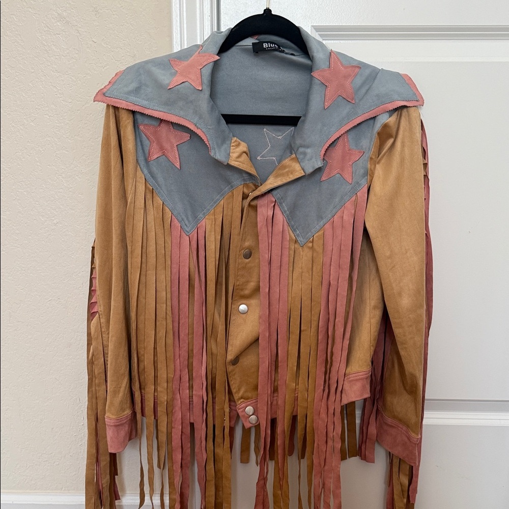 Bliss Multicolor Fringe Leather Jacket